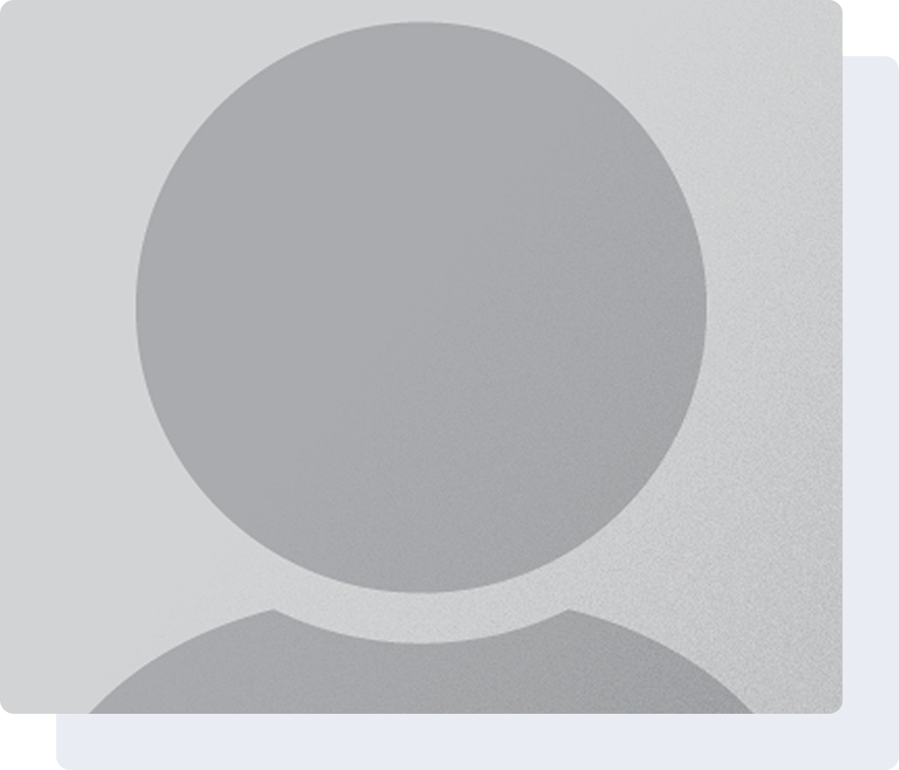 Default profile avatar with gray background.
