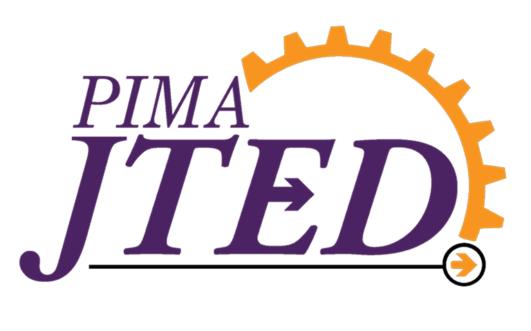 PIMA JTED logo with gear design.